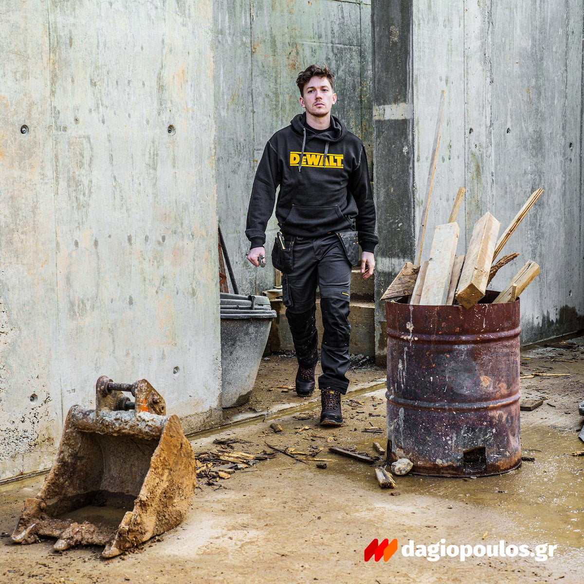 DeWalt DWC47-001 Hoodie Φούτερ Mε Κουκούλα Μαύρο