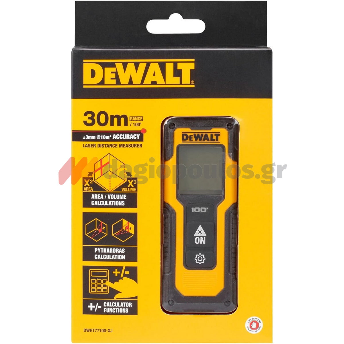 DeWalt DWHT77100-XJ Μετρητής Αποστάσεων Laser 3.0V 30mtr