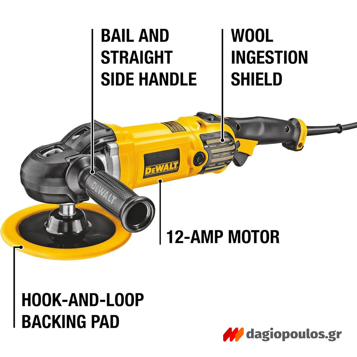 DeWalt DWP849X-QS Ηλεκτρικός Αλοιφαδόρος Στιλβωτής 1250W 230mm