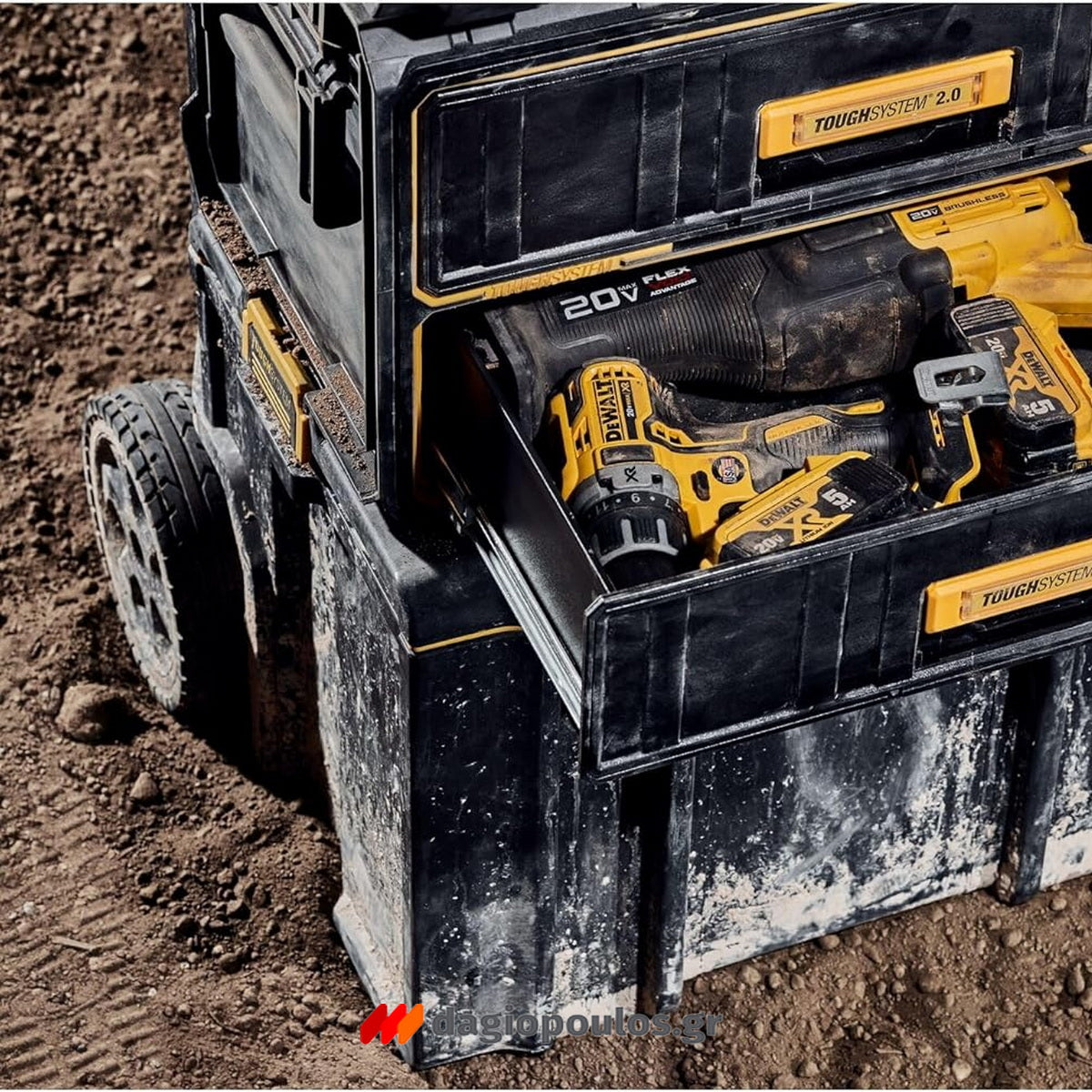 DeWalt DWST83529-1 T-STAK Εργαλειοθήκη Συρταριέρα Με Organiser Με 2 Συρτάρια TOUGH SYSTEM 2.0