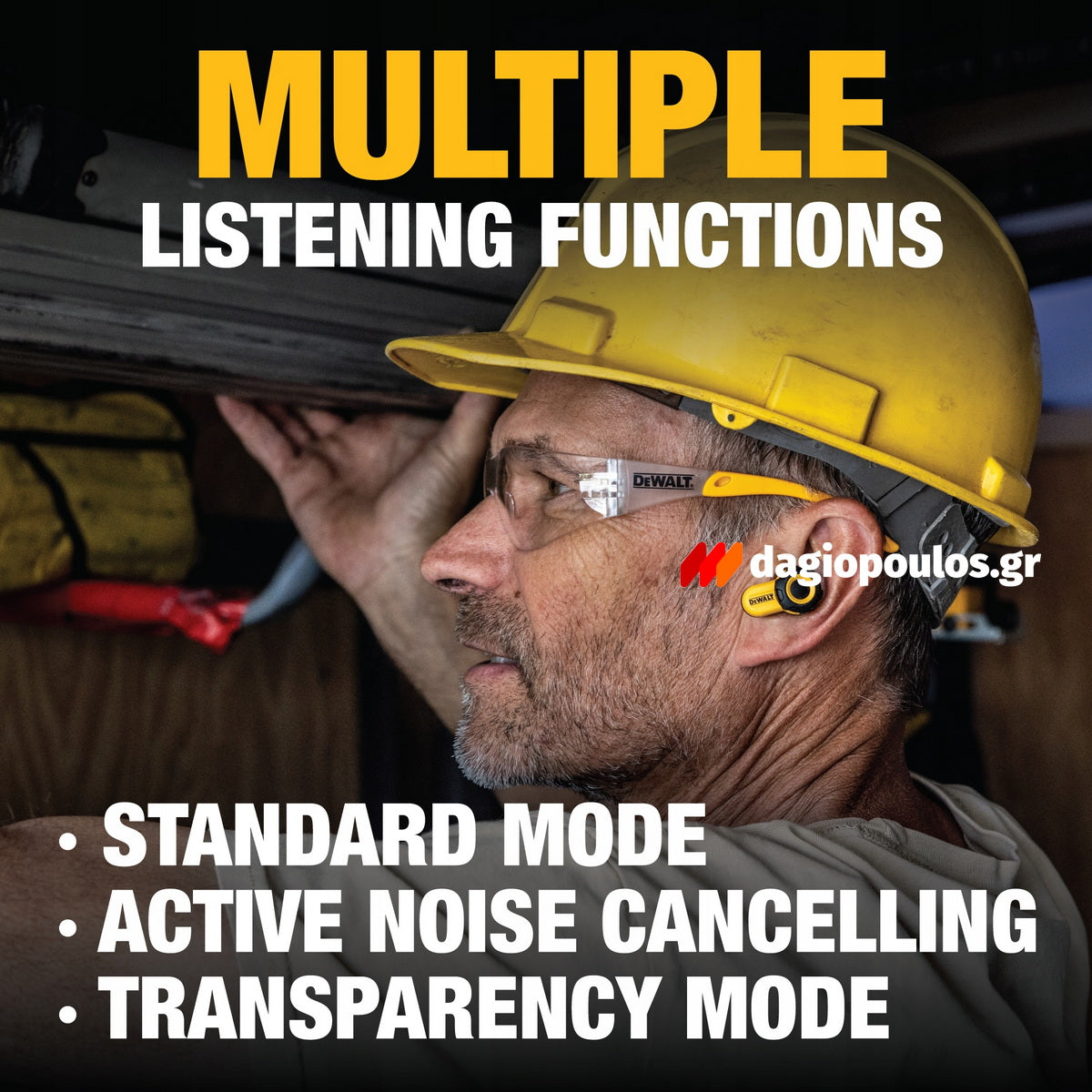 DeWalt DXMA190-2097-DWG Ασύρματα Ακουστικά Bluetooth PRO-X2 ANC