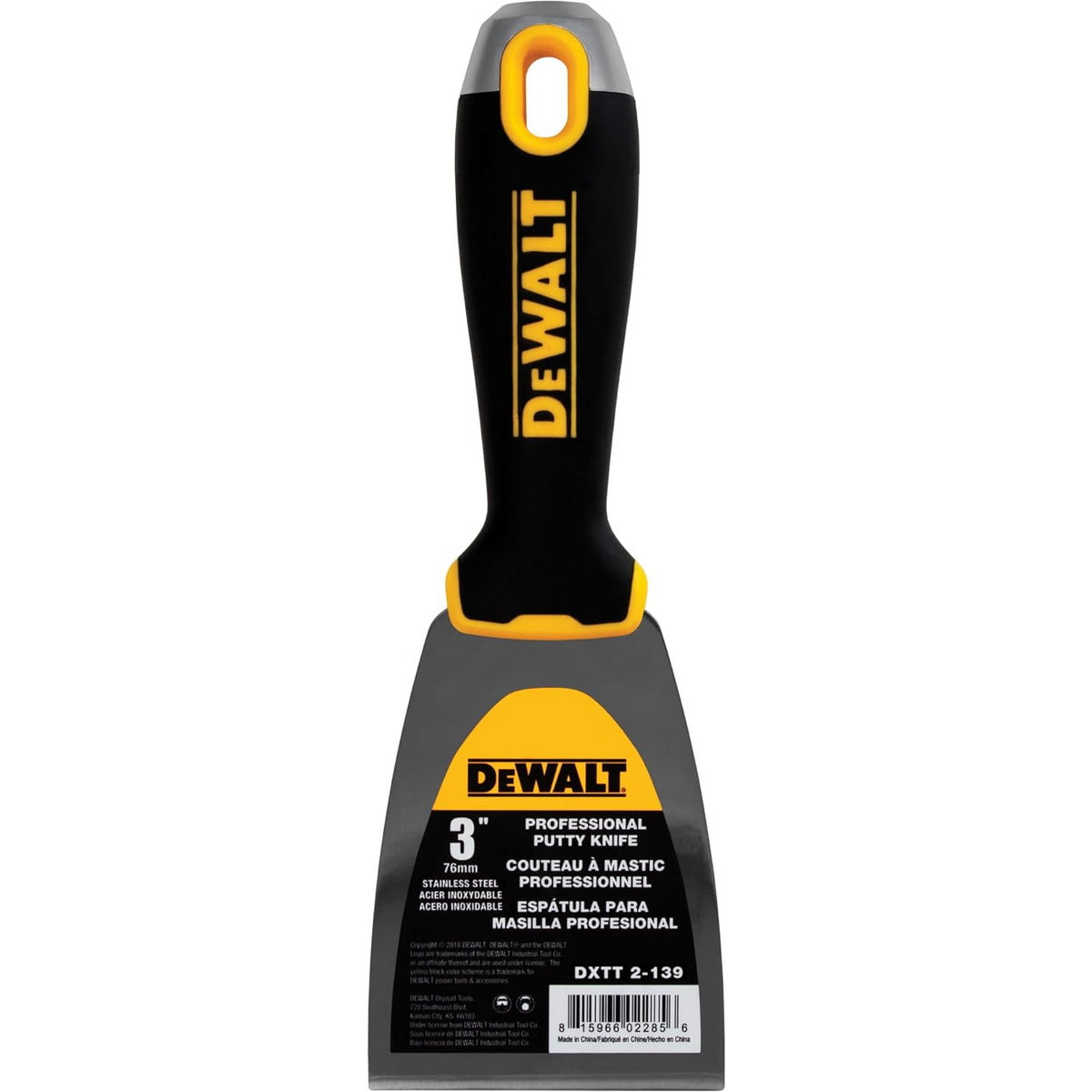 DeWalt DXTT 2-139 Στοκαδόρος - Σπάτουλα Στόκου Με Μαλακή Λαβή 3" 76mm ΑΝΟΞΕΙΔΩΤΗ