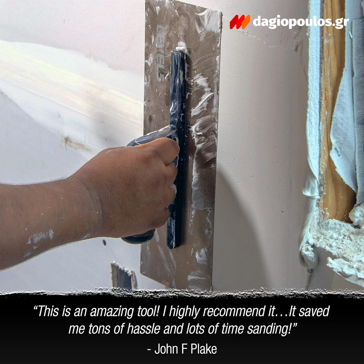 DeWalt Level5 4-993 Σπάτουλα Θερμοπρόσοψης Με Ξύλινη Λαβή & Δερμάτινη Επένδυση 0.4mm 16" 400mm