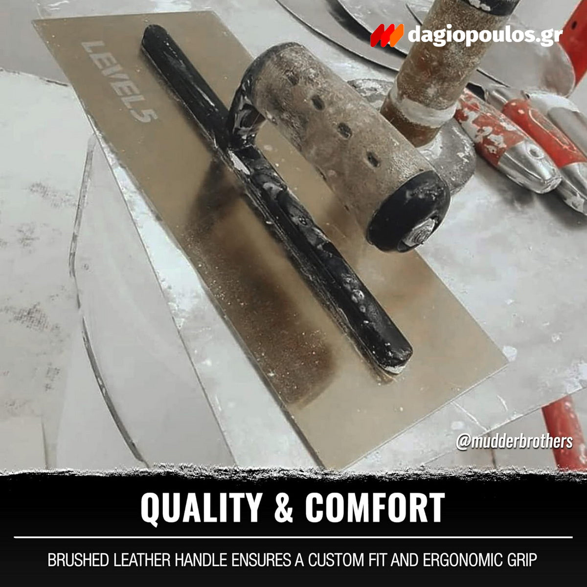 DeWalt Level5 4-993 Σπάτουλα Θερμοπρόσοψης Με Ξύλινη Λαβή & Δερμάτινη Επένδυση 0.4mm 16" 400mm