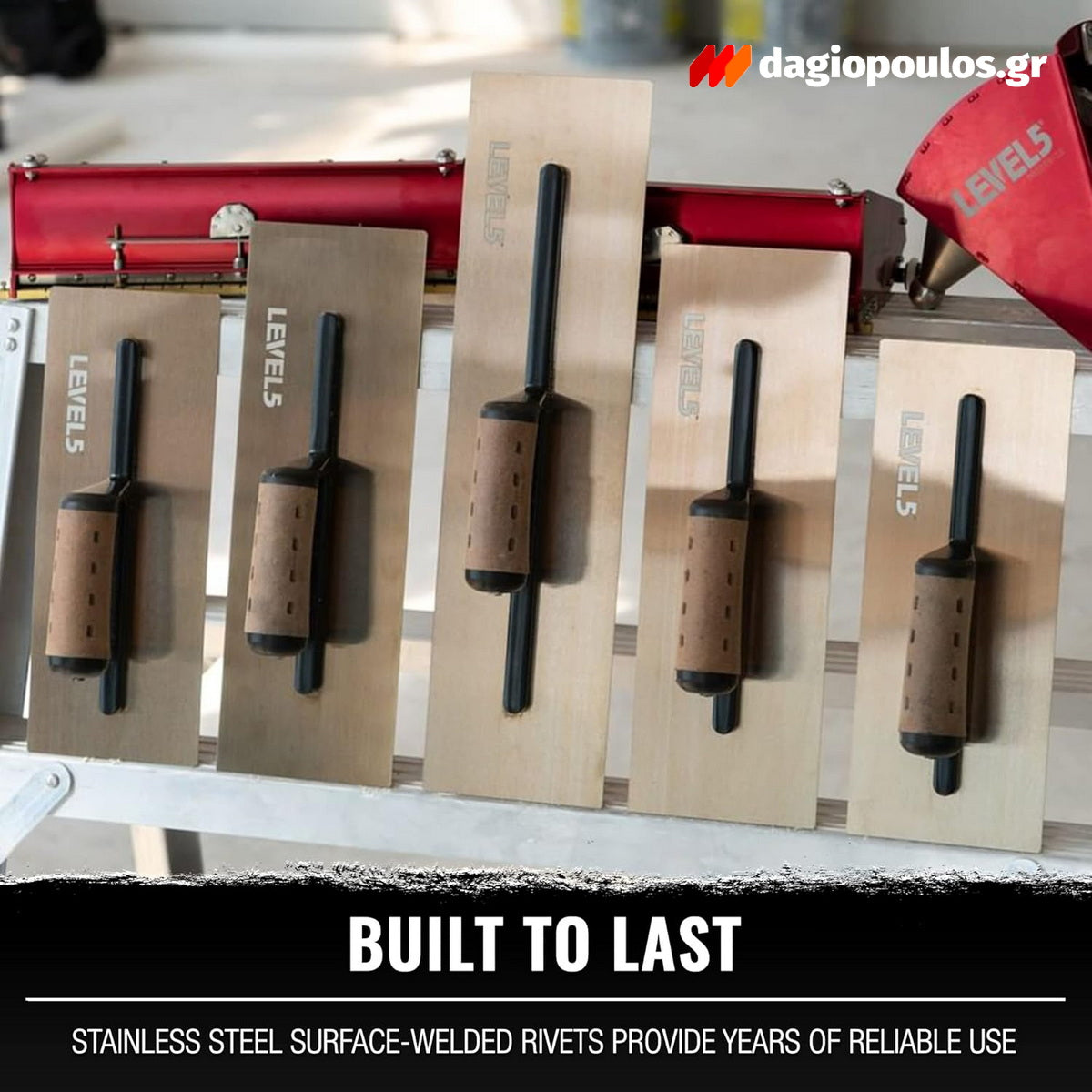 DeWalt Level5 4-993 Σπάτουλα Θερμοπρόσοψης Με Ξύλινη Λαβή & Δερμάτινη Επένδυση 0.4mm 16" 400mm