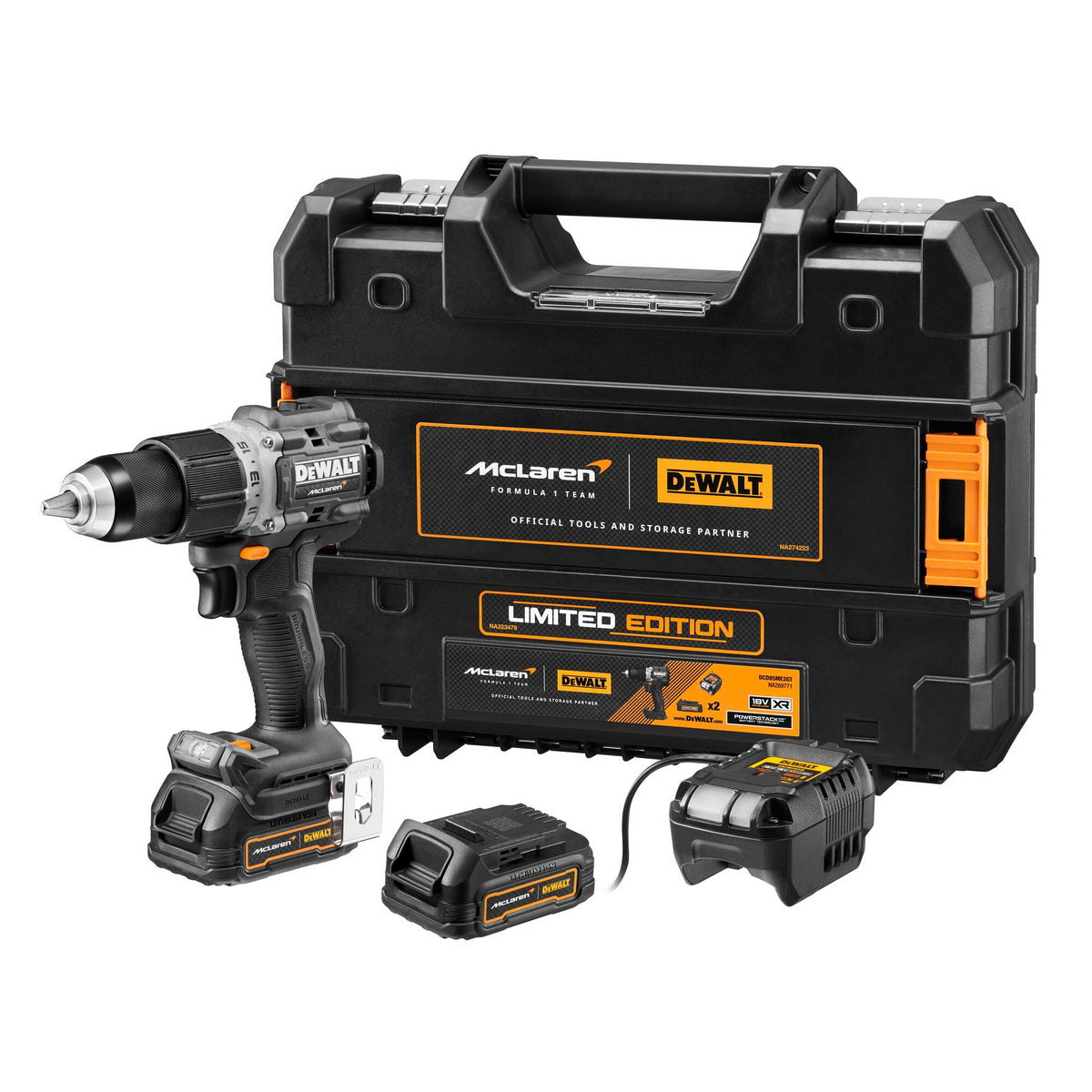 DeWalt McLaren DCD85ME2GT-QW Brushless Κρουστικό Δραπανοκατσάβιδο Μπαταρίας 18V Li-Ion Με 2 Μπαταρίες 1.7Ah & Βαλίτσα T-Stak ΣΥΛΛΕΚΤΙΚΟ