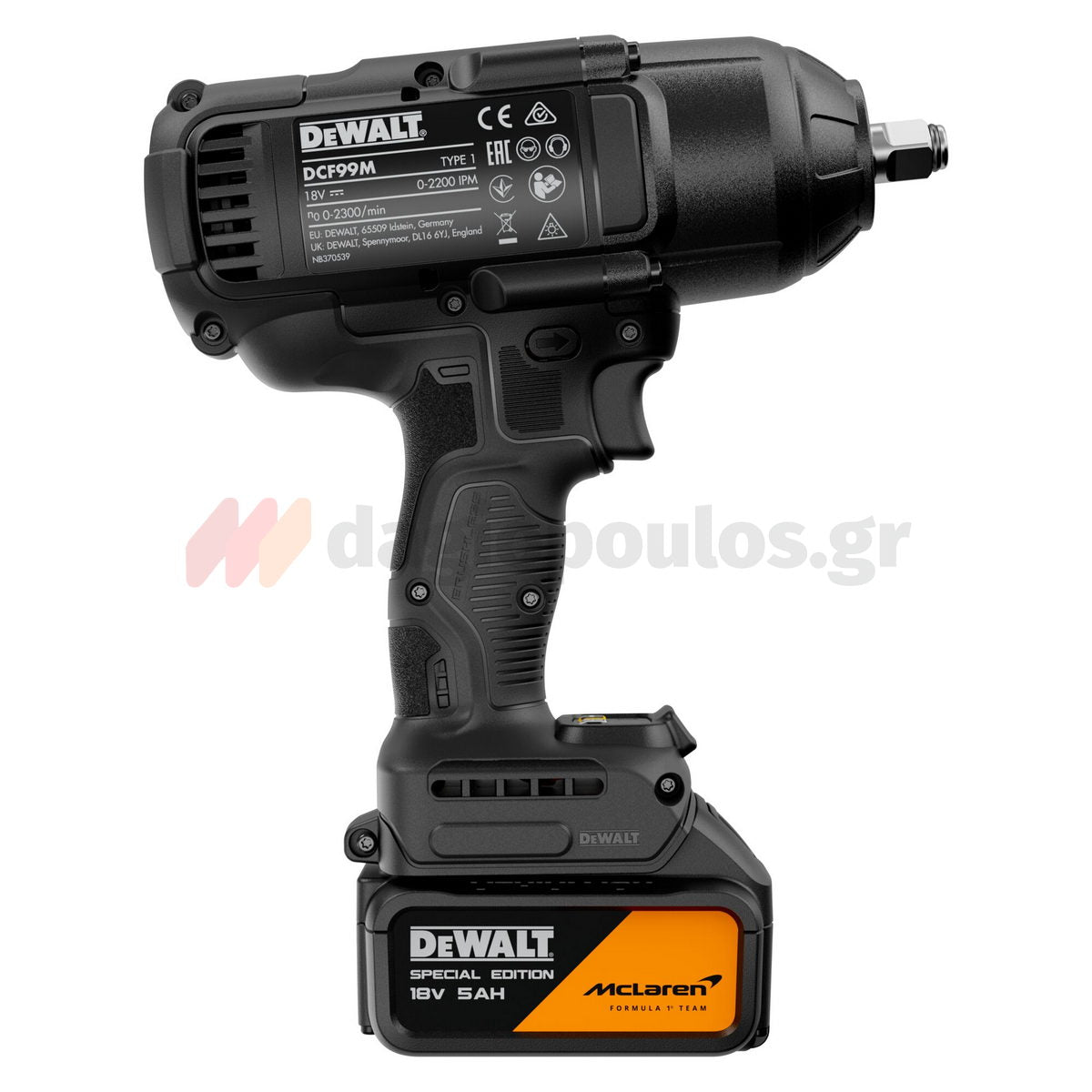 DeWalt McLaren DCF99MP2T-QW Brushless Μπουλονόκλειδο Μπαταρίας 1/2" 18V Li-Ion Με 2 Μπατ.5.0Ah - Βαλίτσα T-Stak