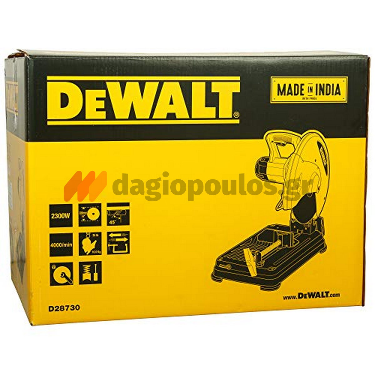 DeWalt D28730-QS Επαγγελματικό Ηλεκτρικό Δισκοπρίονο Φαλτσοκόφτης Μετάλλων 2300W 355mm