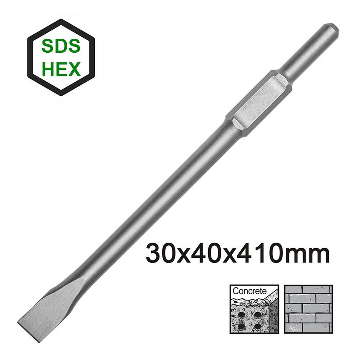 INGCO DBC0324102 HEX (Εξάγωνο) Καλέμι με Κυλινδρικό Στέλεχος 410mm