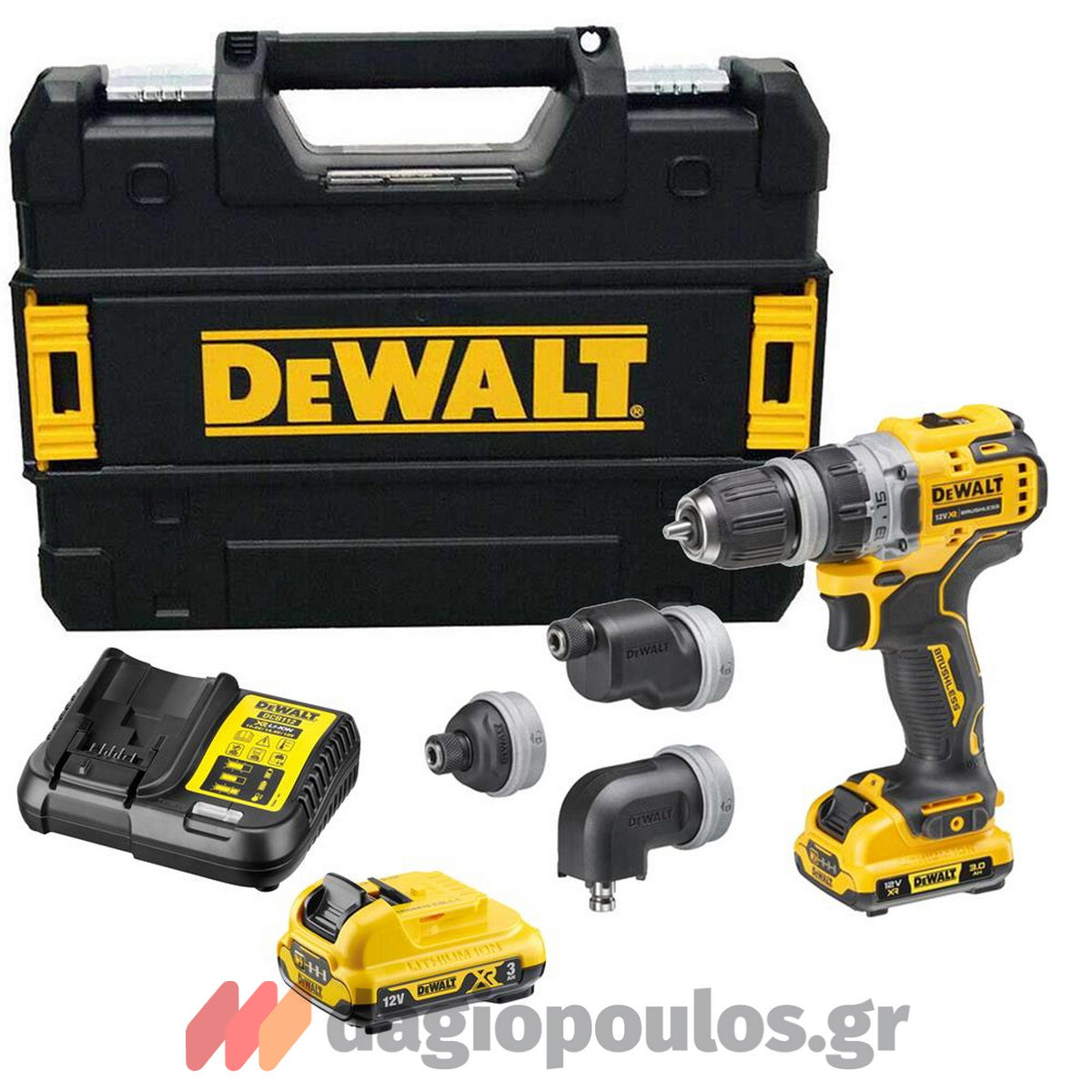 DeWalt DCD703NT Brushless Δραπανοκατσάβιδο Μπαταρίας 12V Li-Ion Με 4 Κεφαλές SOLO & Βαλίτσα T-Stak