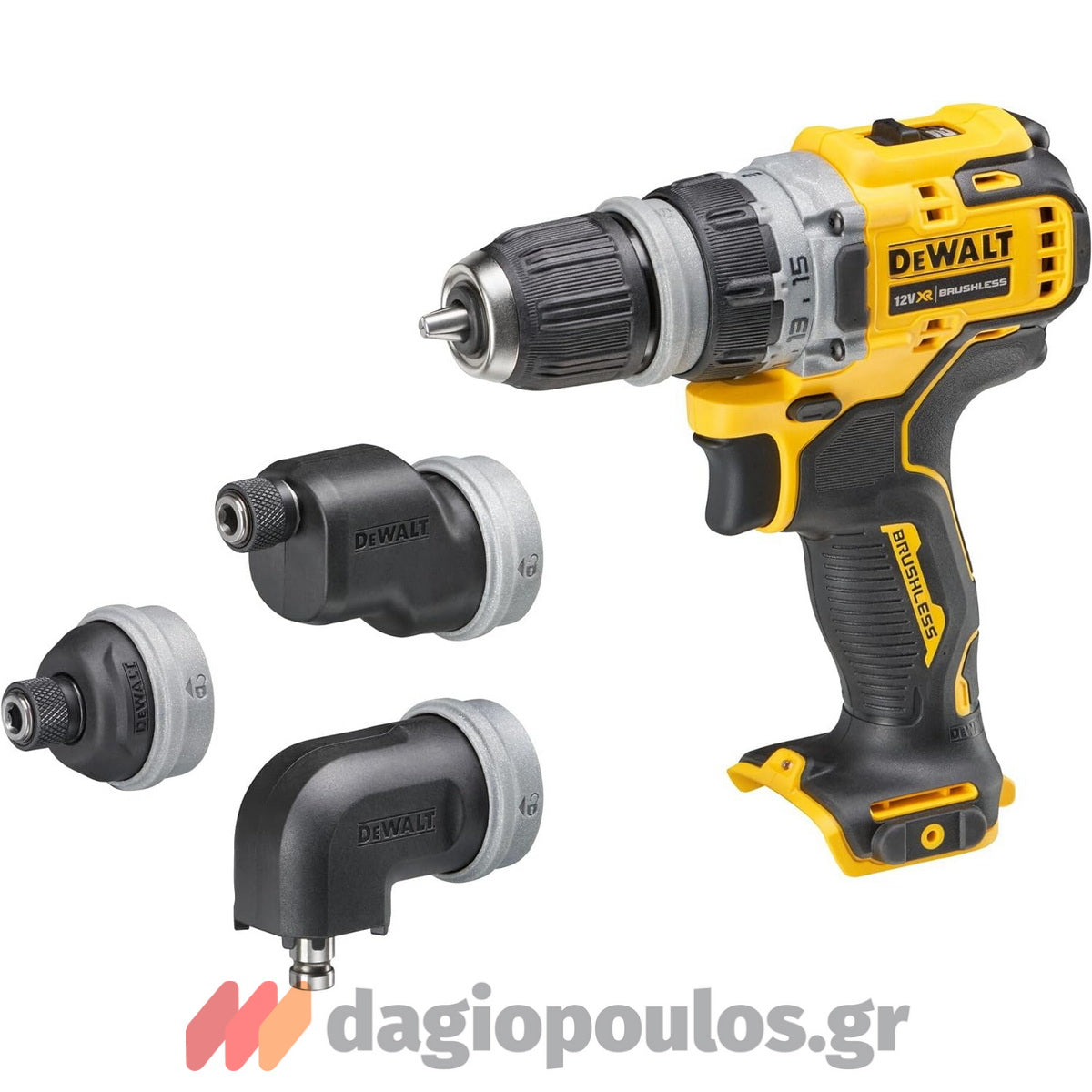 DeWalt DCD703NT Brushless Δραπανοκατσάβιδο Μπαταρίας 12V Li-Ion Με 4 Κεφαλές SOLO & Βαλίτσα T-Stak