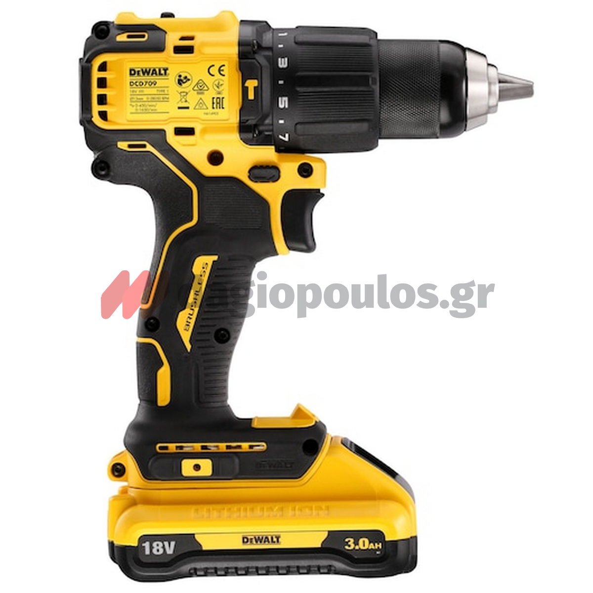 DeWalt DCD709L2T Brushless Κρουστικό Δραπανοκατσάβιδο Μπαταρίας 18V Li-Ion Με 2 Μπαταρίες 3.0Ah & Βαλίτσα T-Stak