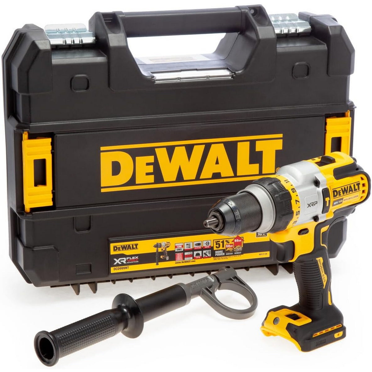 DeWalt DCD996NT-XJ Brushless Κρουστικό Δραπανοκατσάβιδο Μπαταρίας 18V Li-Ion SOLO & Βαλίτσα T-Stak