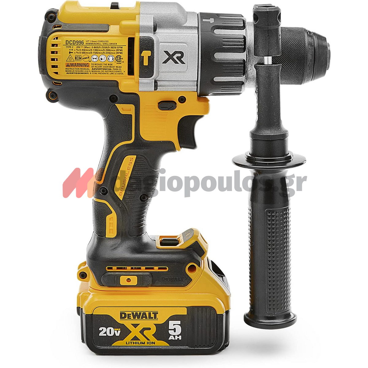 DeWalt DCD996Τ2 Brushless Κρουστικό Δραπανοκατσάβιδο Μπαταρίας 18V Li-Ion Με 2 Μπαταρίες 6.0Ah & Βαλίτσα T-Stak