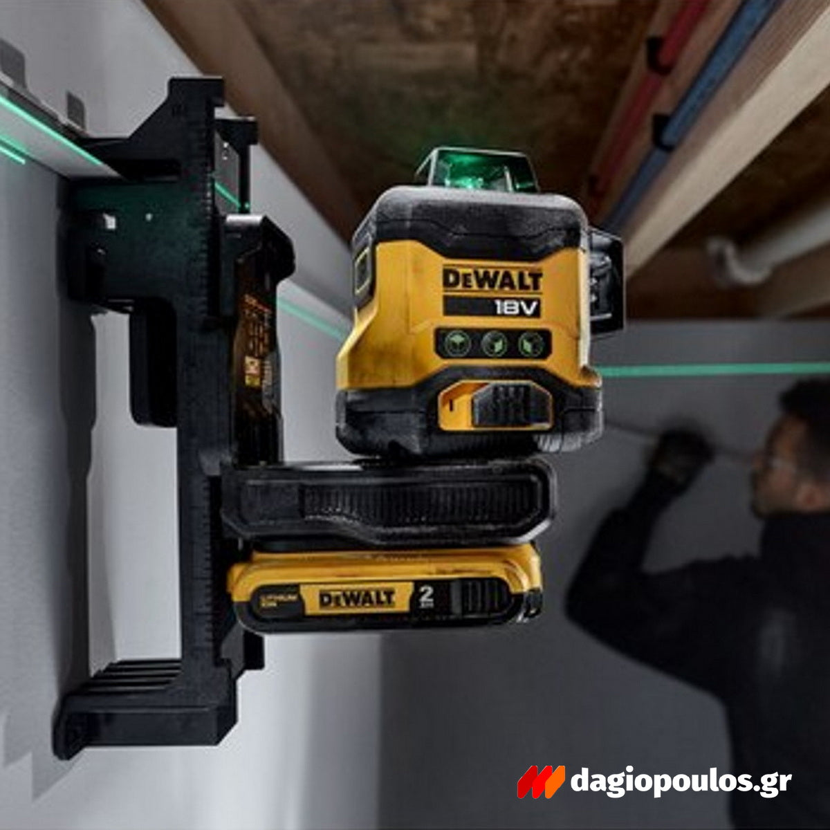 DeWalt DCE089D1G18-GB Αλφάδι Λέιζερ 3 x 360° 12V / 18V XR® Li-Ion Πολλαπλών Γραμμών Πράσινο Με Μπαταρία 2.0Ah - Βαλίτσα T-Stak