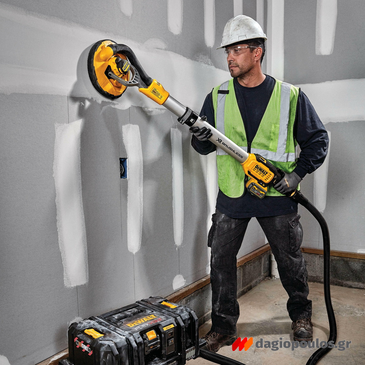 DeWalt DCE800N-XJ Brushless Τριβείο Τοίχου Γυψοσανίδας Ρυθμιζόμενο Πτυσσόμενο Μπαταρίας 18V LiIon 225mm SOLO