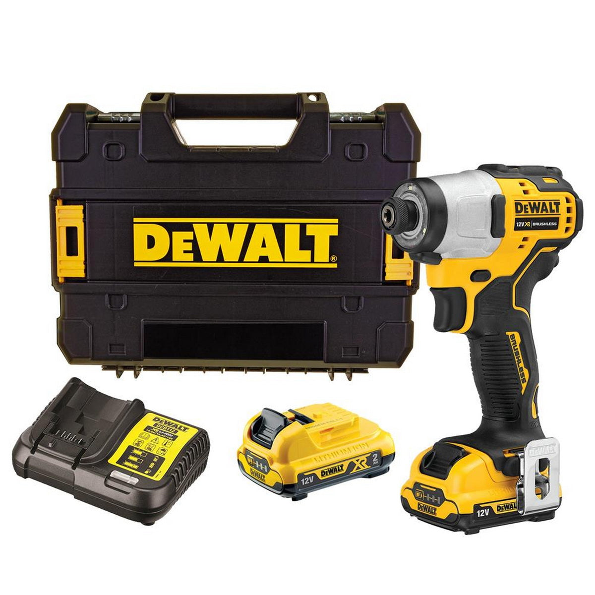 DeWalt DCF801D2-QW Brushless Κατσαβίδι Παλμικό Μπαταρίας 12V Li-Ion Με 2 Μπαταρίες 2.0Ah & Βαλίτσα T-Stak