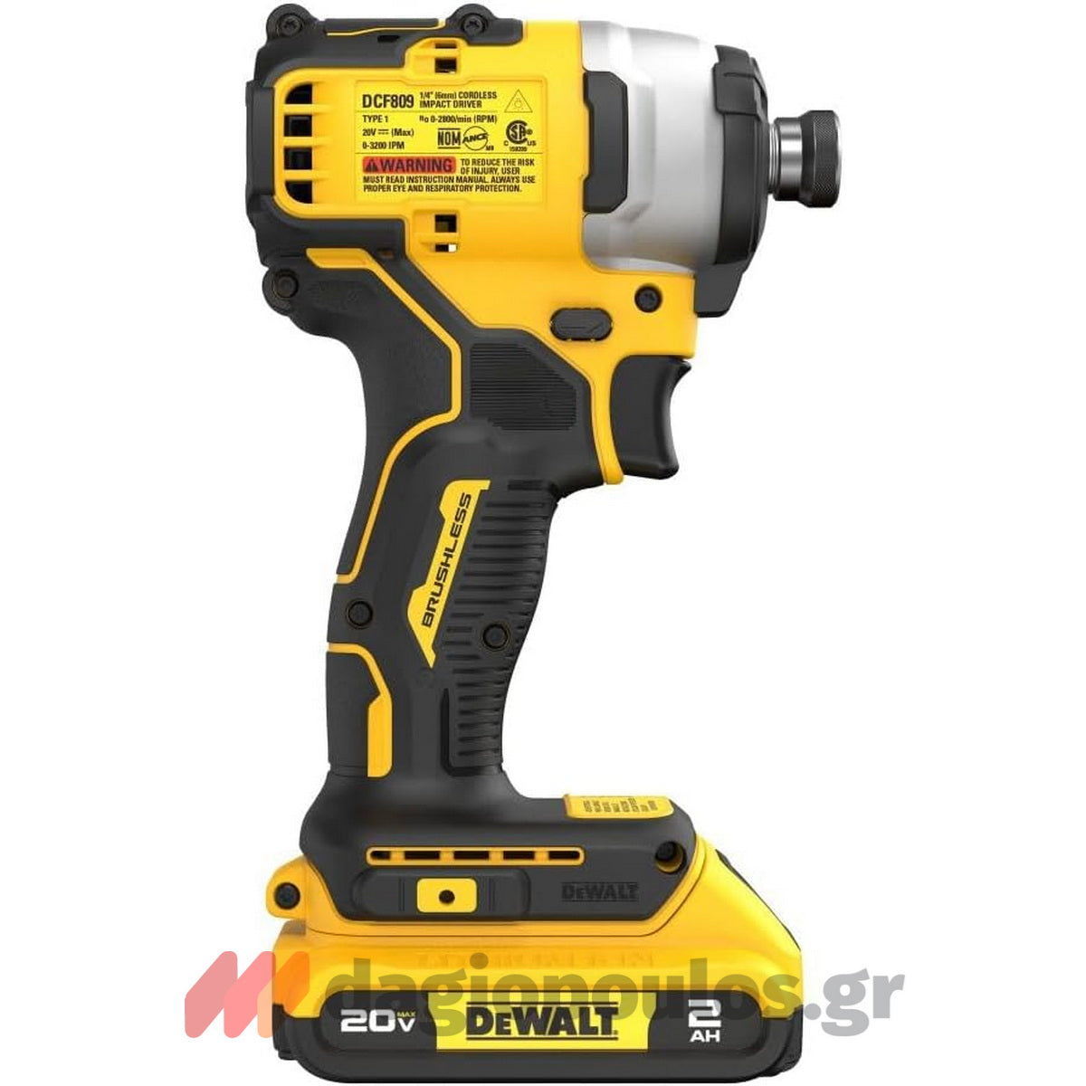 DeWalt DCF809D2T-QW Brushless Παλμικό Κατσαβίδι Μπαταρίας 18V Li-Ion Με 2 Μπαταρίες 2.0Ah & Βαλίτσα T-Stak