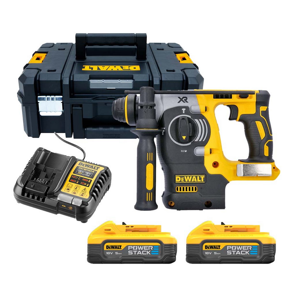 DeWalt DCH273H2T-QW SDS Plus Brushless Σκαπτικό Περιστροφικό Πνευματικό Πιστολέτο 18V Li-Ion Με 2 Μπαταρίες 5.0Ah Powerstack & Βαλίτσα T-Stak