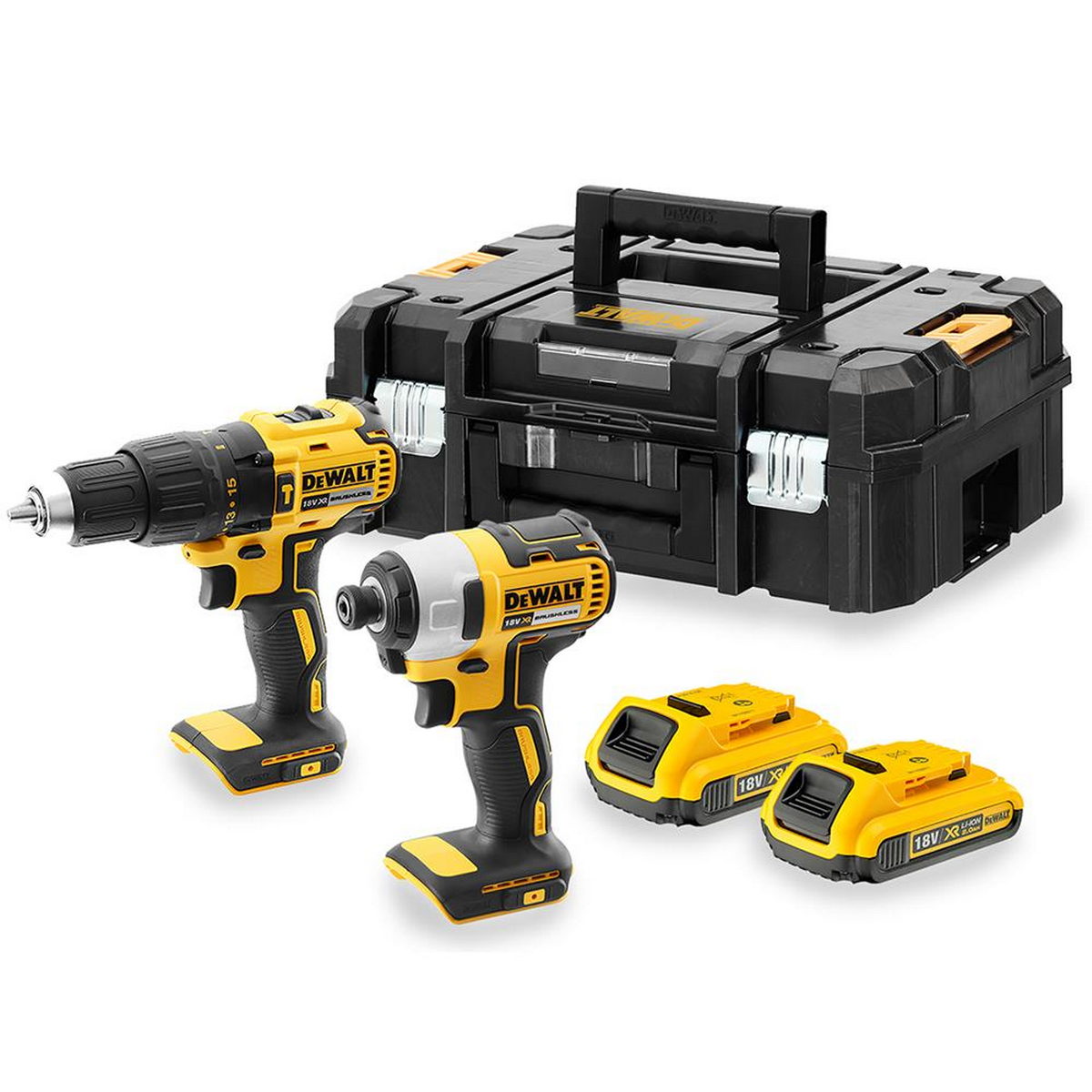 DeWalt DCK2060D2T Brushless Συλλογή Κρουστικό Δραπανοκατσάβιδο & Παλμικό Κατσαβίδι 18V Li-Ion Με 2 Μπαταρίες 2.0Ah & Βαλίτσα