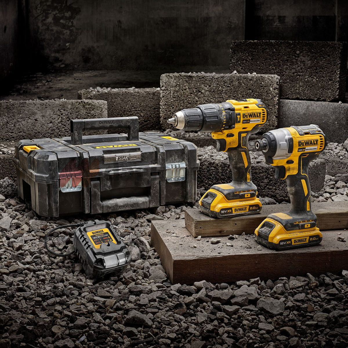 DeWalt DCK2060D2T Brushless Συλλογή Κρουστικό Δραπανοκατσάβιδο & Παλμικό Κατσαβίδι 18V Li-Ion Με 2 Μπαταρίες 2.0Ah & Βαλίτσα