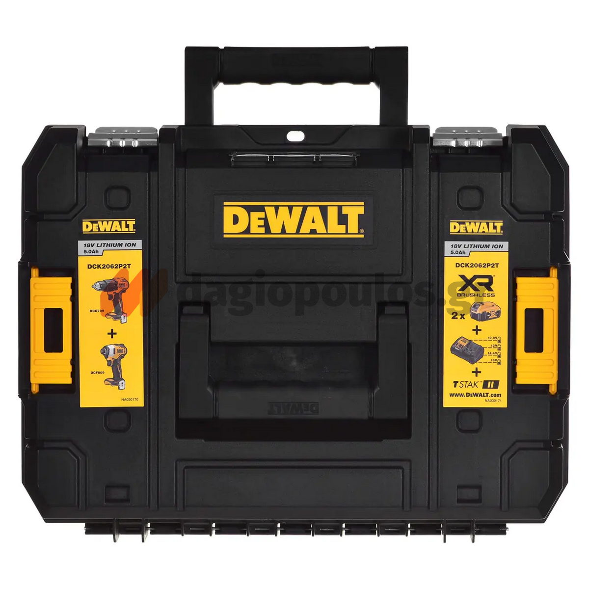 DeWalt DCK2062P2T Brushless Σετ Κρουστικό Δραπανοκατσάβιδο & Παλμικό Κατσαβίδι 18V Li-Ion Με 2 Μπαταρίες 5.0Ah & Βαλίτσα T-Stak