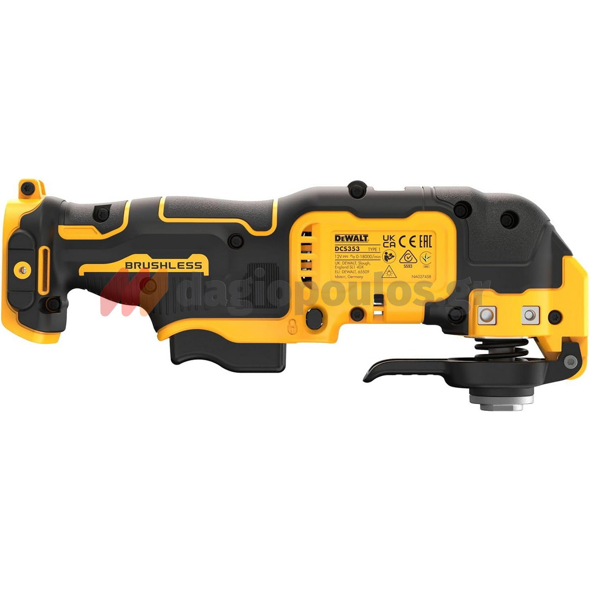 DeWalt DCS353NT-XJ Brushless Πολυεργαλείο Μπαταρίας 12V Li-Ion SOLO Με Εξαρτήματα & Βαλίτσα TStak