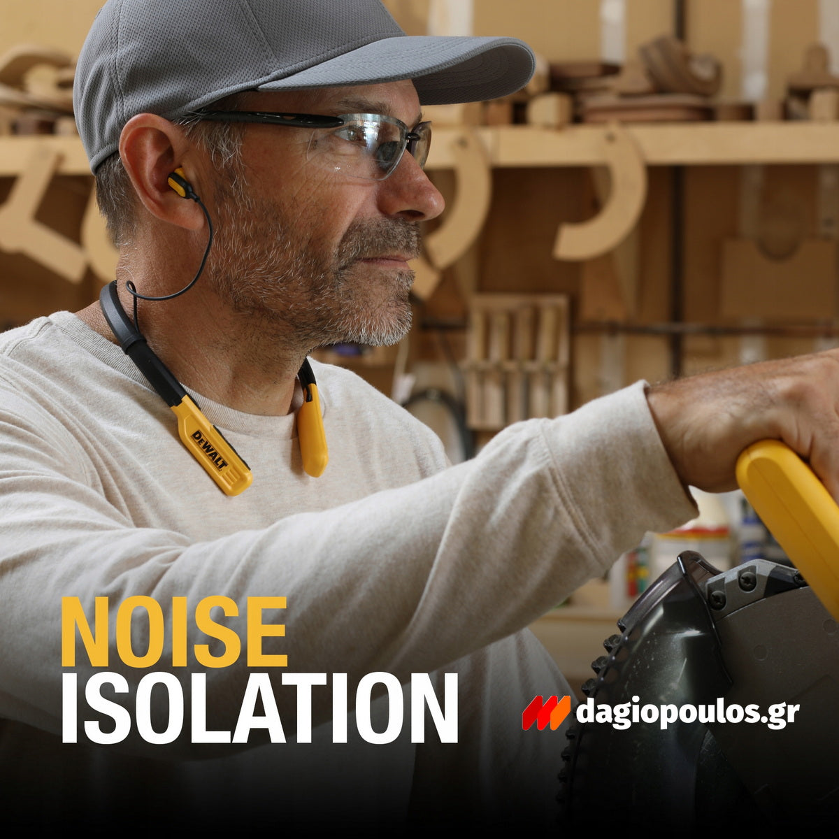 Dewalt DXMA190-2091-DWG Bluetooth Ασύρματα Ακουστικά PRO με Λαιμοδέτη