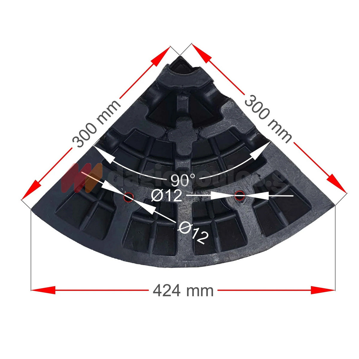 Ράμπα Πεζοδρομίου Ακραία Χρωματιστή 30cm x 30cm x 10cm