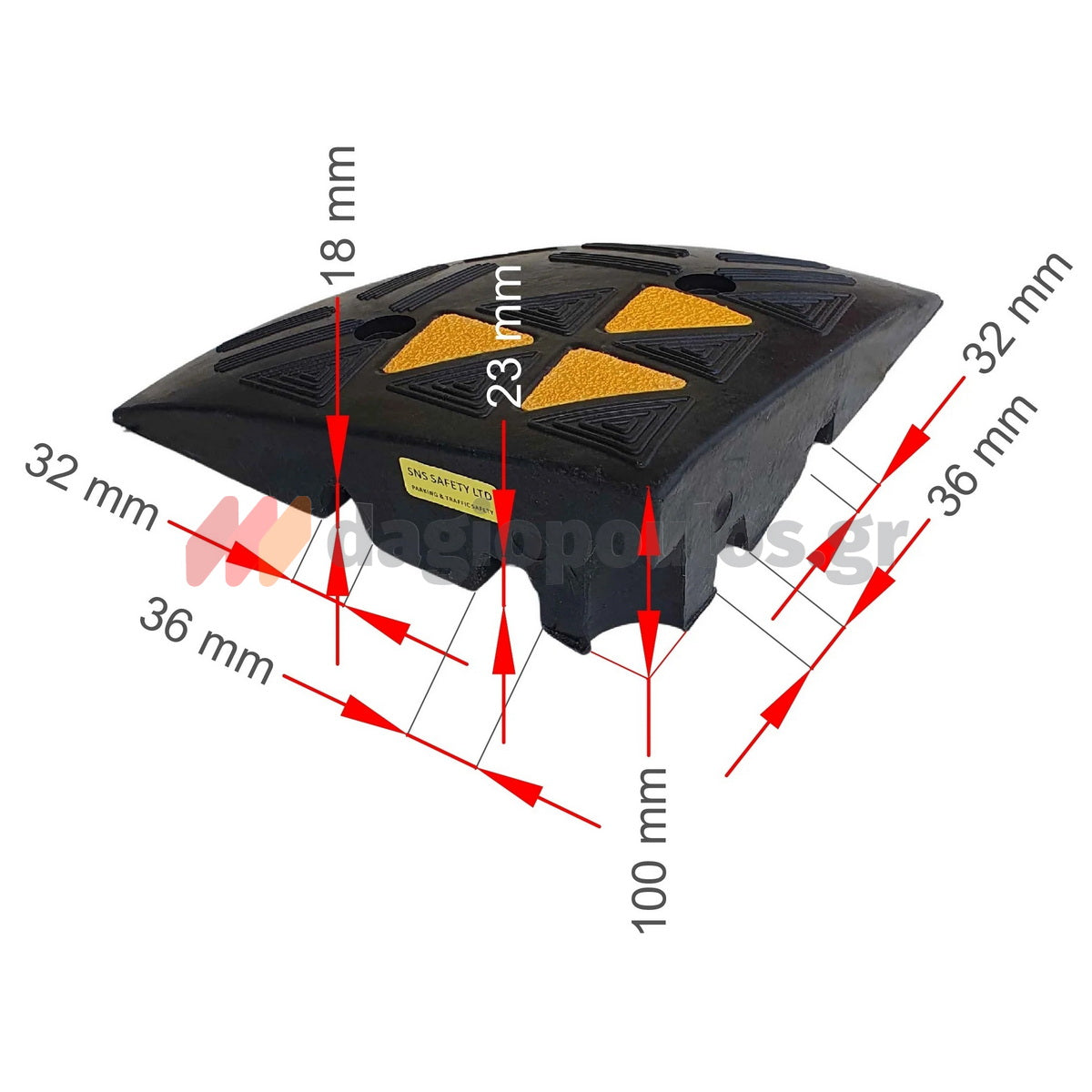 Ράμπα Πεζοδρομίου Ακραία Χρωματιστή 30cm x 30cm x 10cm