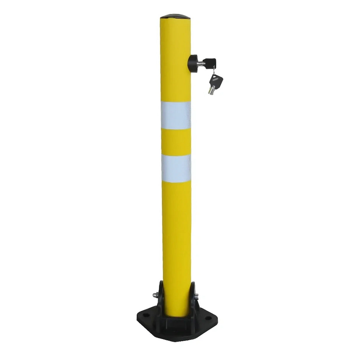 Κολωνάκι Μεταλλικό Στρογγυλό "Σπαστό" Απαγόρευσης Στάθμευσης & Οριοθέτησης Κίτρινο Με Κλειδαριά 65cm