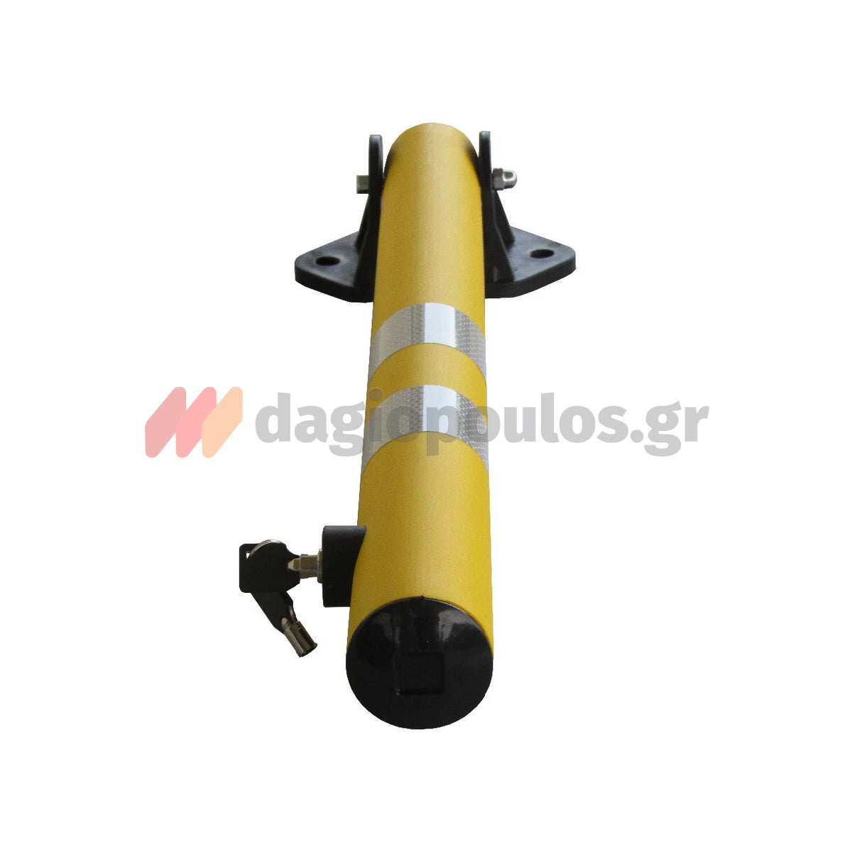 Κολωνάκι Μεταλλικό Στρογγυλό "Σπαστό" Απαγόρευσης Στάθμευσης & Οριοθέτησης Κίτρινο Με Κλειδαριά 65cm
