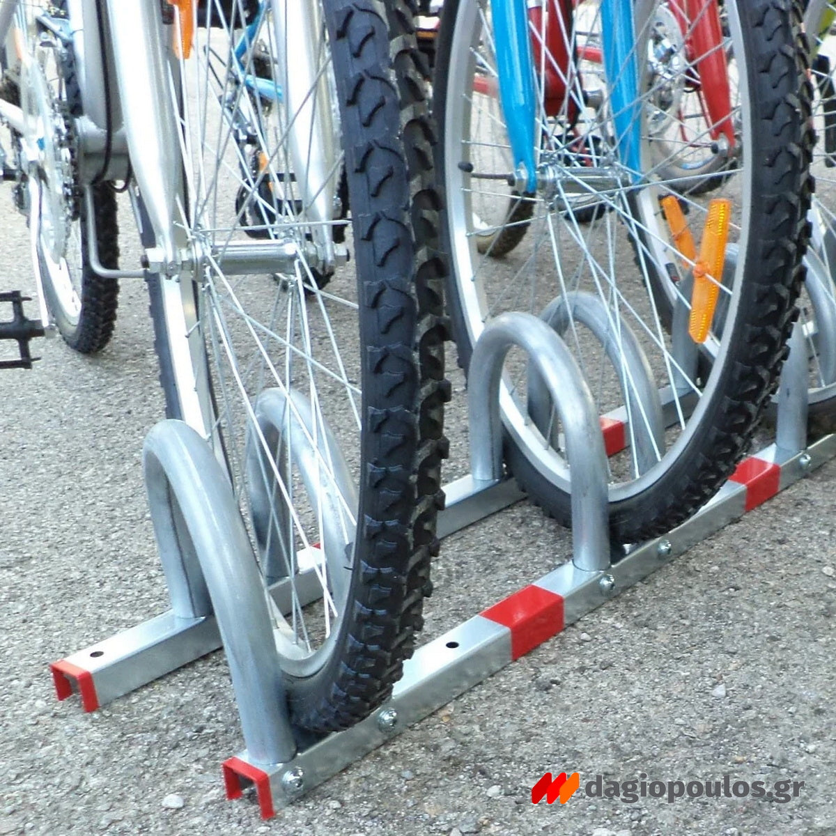 Μπάρα Στάθμευσης Φύλαξης Ποδηλάτων Διαγώνια Γαλβανιζέ 4 Θέσεων