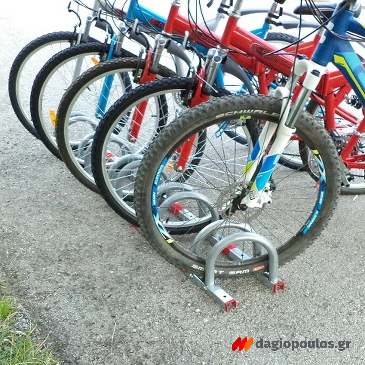 Μπάρα Στάθμευσης Φύλαξης Ποδηλάτων Διαγώνια Γαλβανιζέ 5 Θέσεων