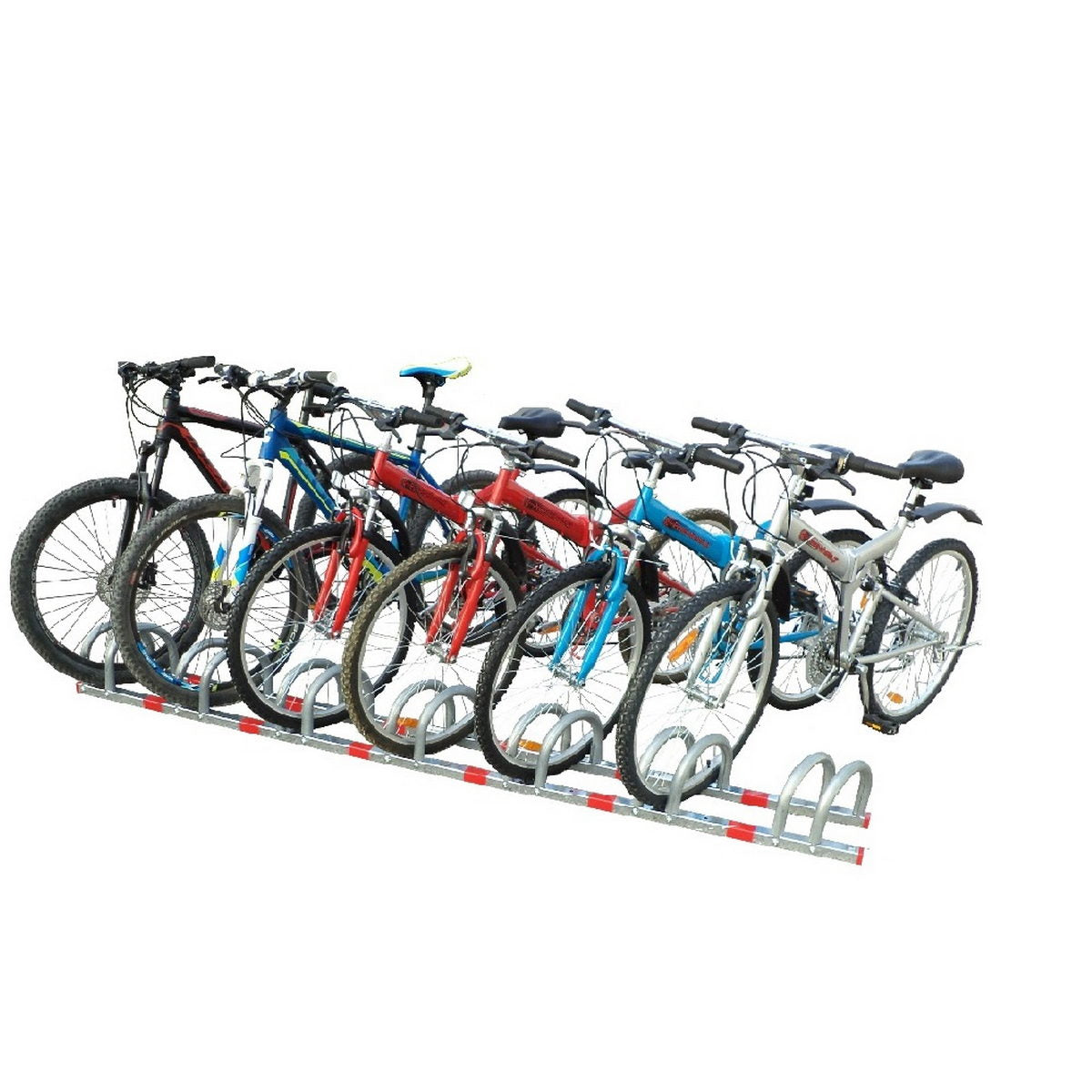 Μπάρα Στάθμευσης Φύλαξης Ποδηλάτων PARK-BBR7 Διαγώνια Γαλβανιζέ 7 Θέσεων