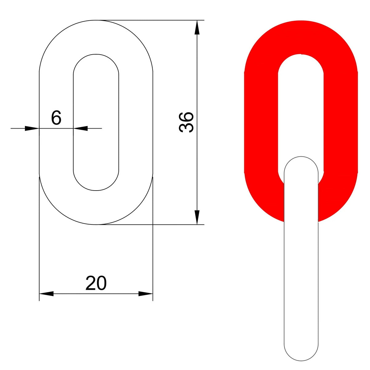 Αλυσίδα Σήμανσης Απαγόρευσης Διέλευσης 6mm ΛΕΥΚΗ / ΚΟΚΚΙΝΗ