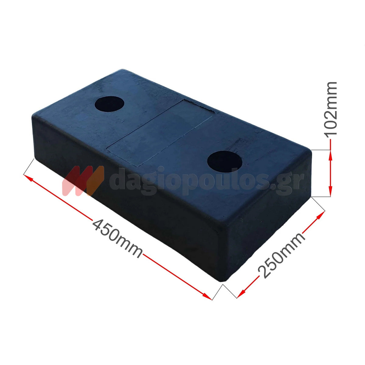 Προσκρουστήρας Οχημάτων Βαρέως Βιομηχανικού Τύπου 450mm x 250mm x 102mm