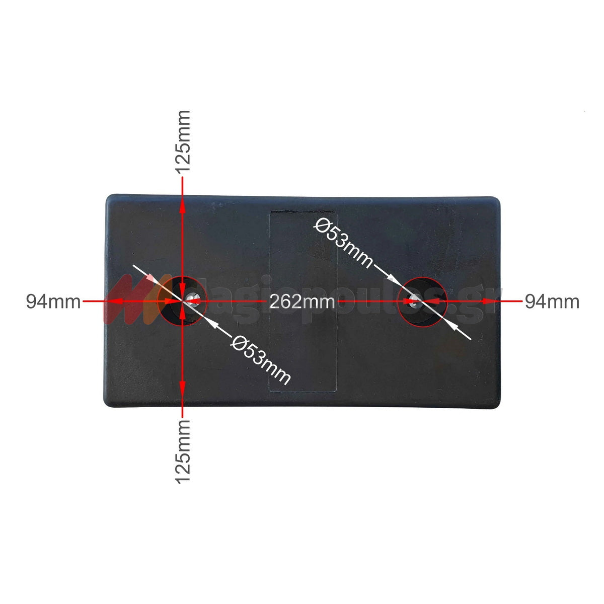 Προσκρουστήρας Οχημάτων Βαρέως Βιομηχανικού Τύπου 450mm x 250mm x 102mm