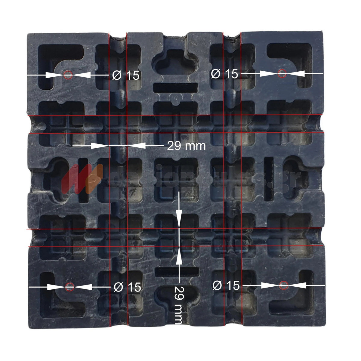 Ελαστικό Oδόστρωμα 500mm x 500mm x 70mm