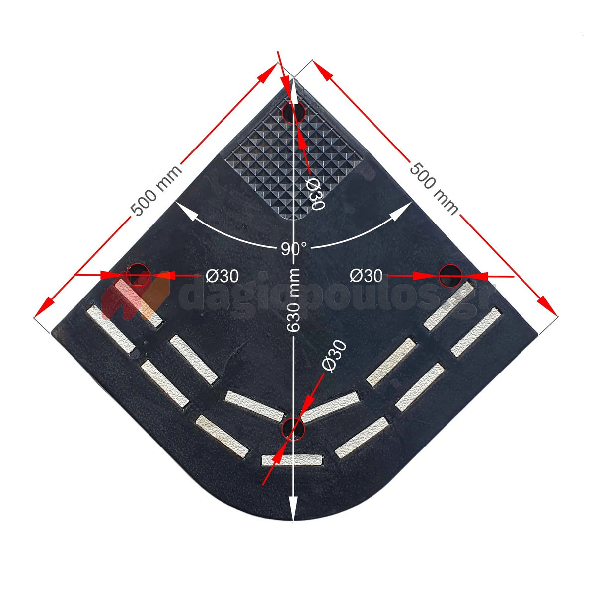 Ράμπα Πεζοδρομίου Ακραία 50cm x 50cm x 7cm
