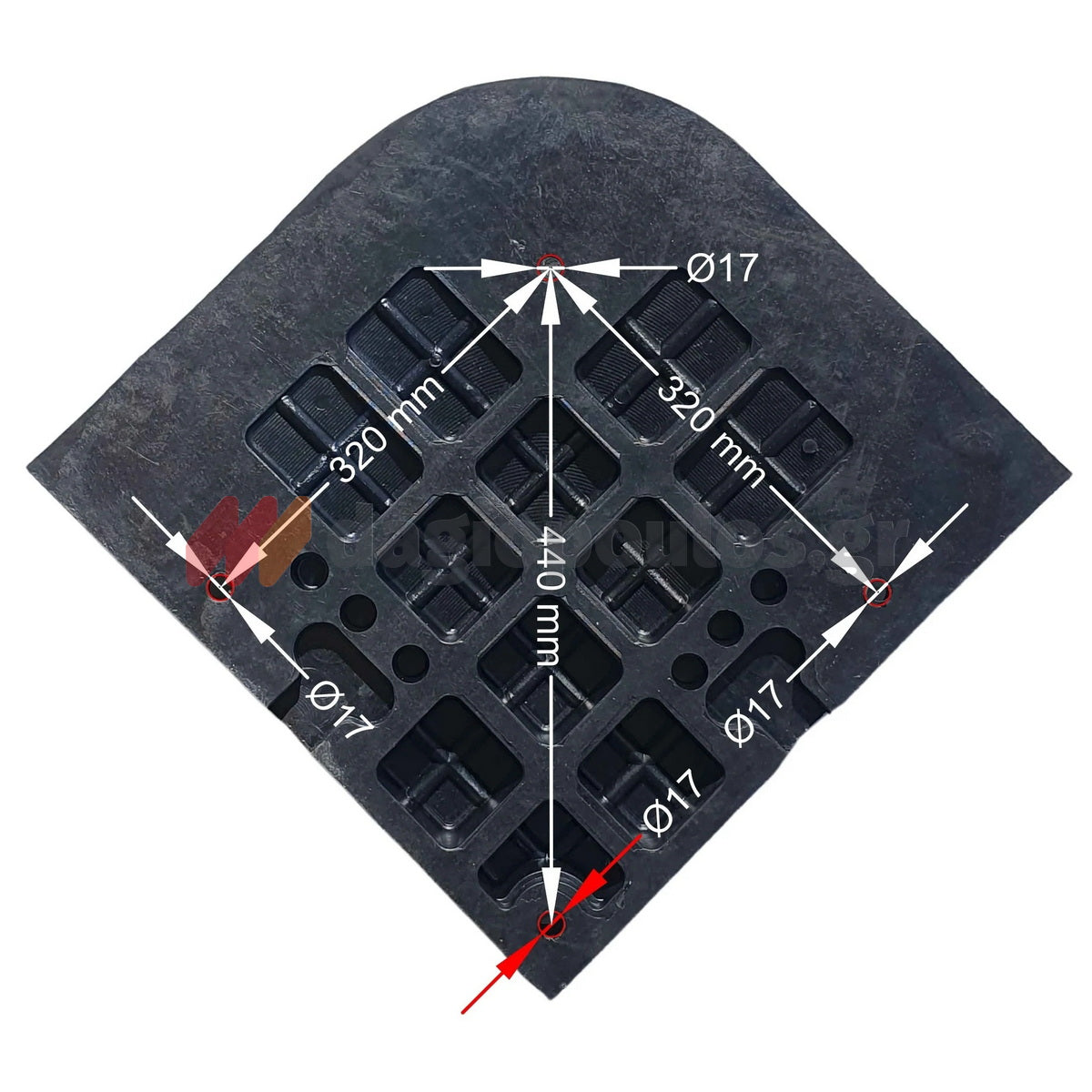 Ράμπα Πεζοδρομίου Ακραία 50cm x 50cm x 7cm