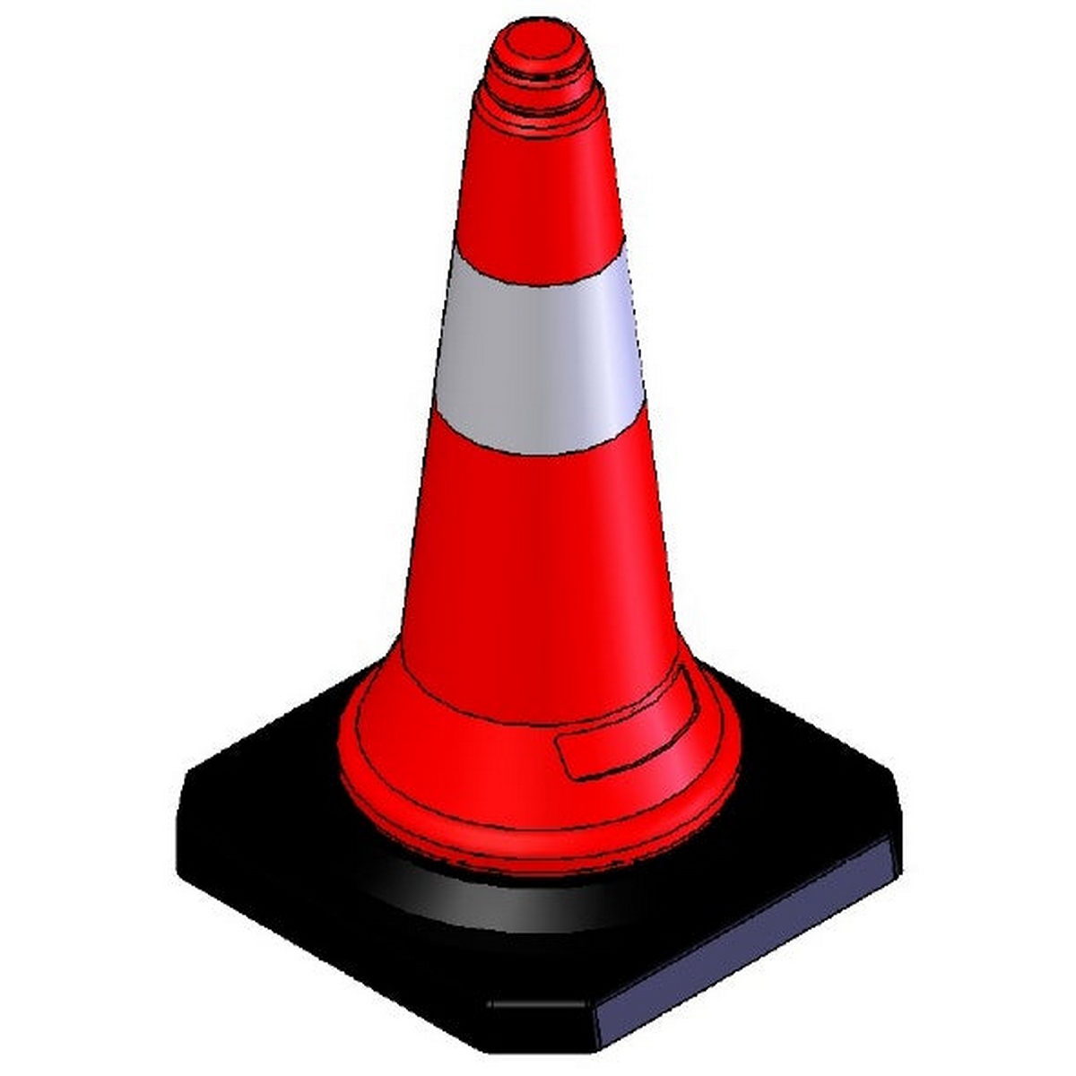 Κώνος Με Βαριά Λαστιχένια Βάση 50cm