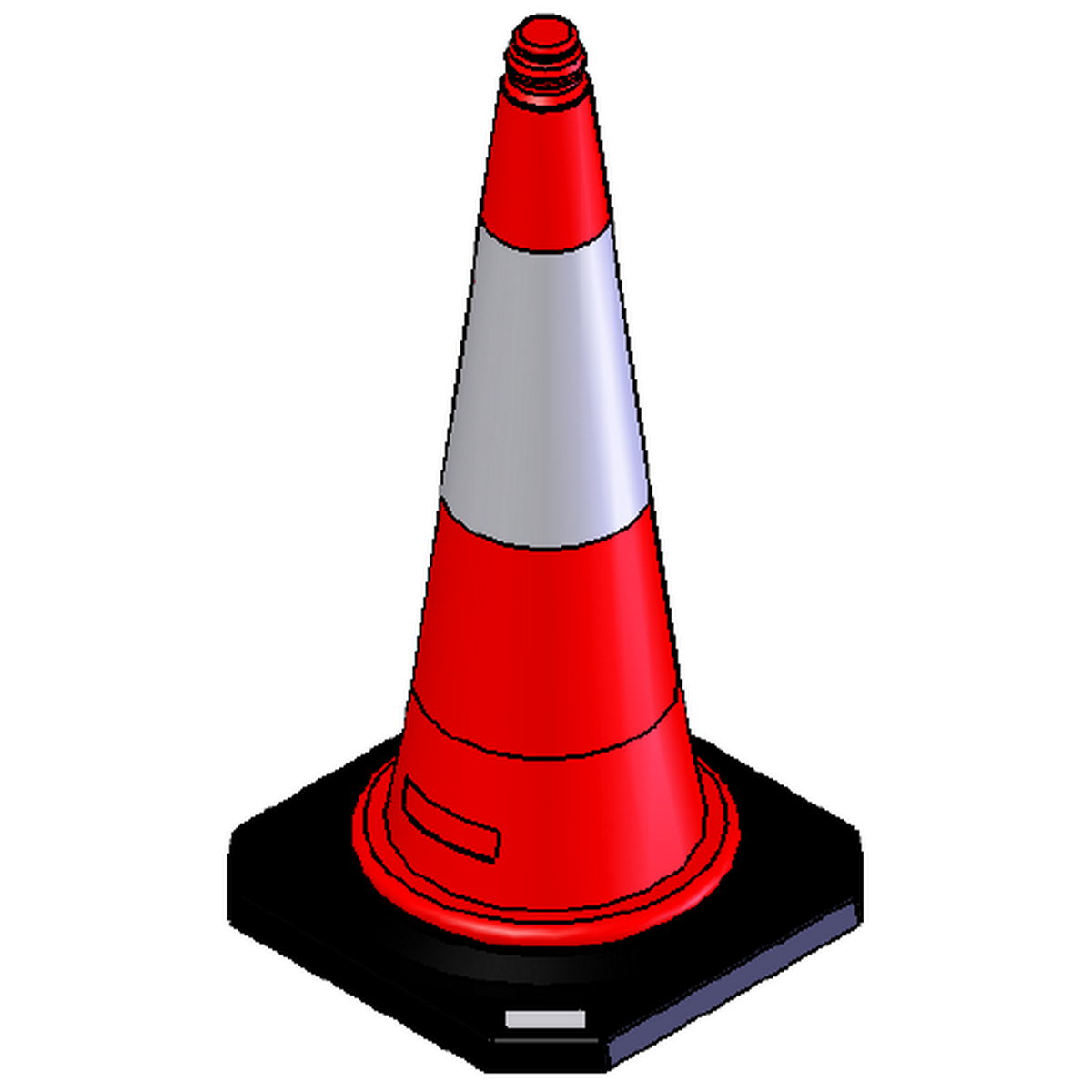 Κώνος PE Με Βαριά Λαστιχένια Βάση 75cm