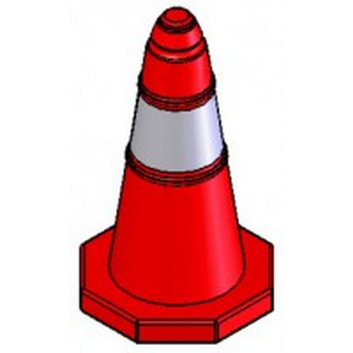 Κώνος Κυκλοφορίας Πλαστικός Απλός 50cm