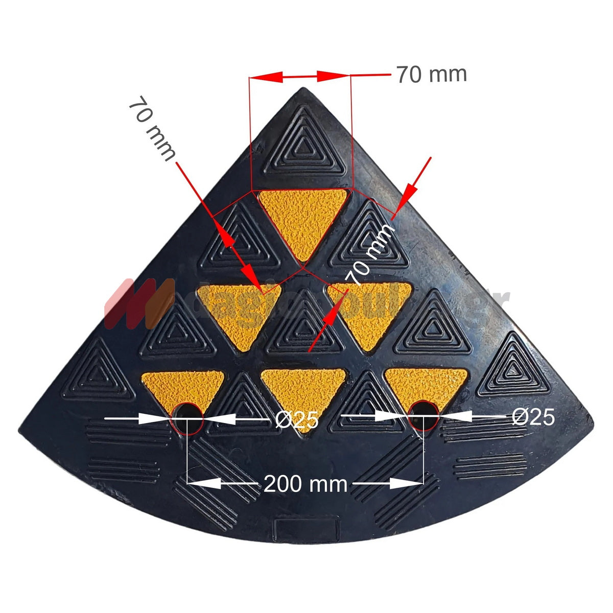 Ράμπα Πεζοδρομίου Ακραία Χρωματιστή 36cm x 36cm x 15cm