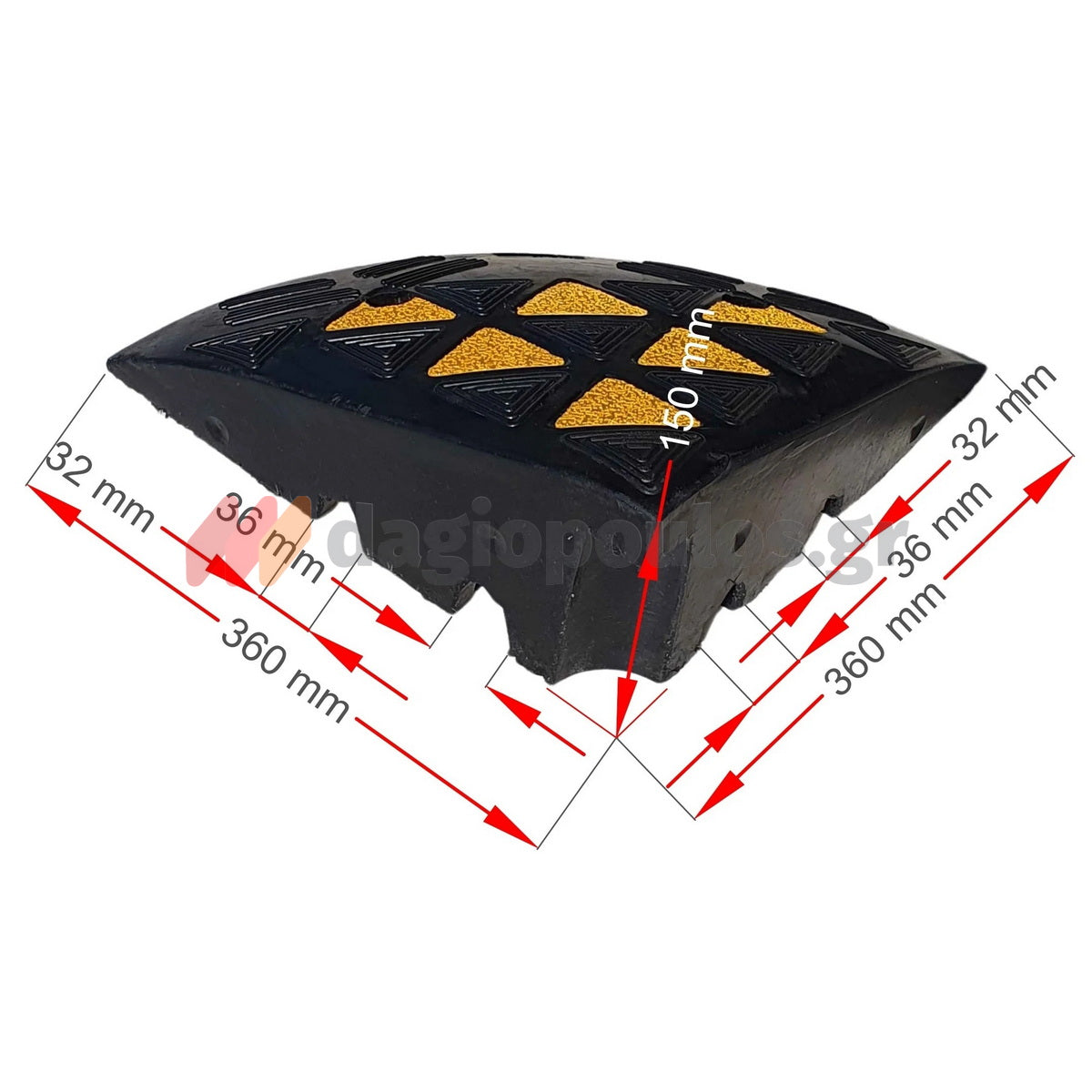 Ράμπα Πεζοδρομίου Ακραία Χρωματιστή 36cm x 36cm x 15cm