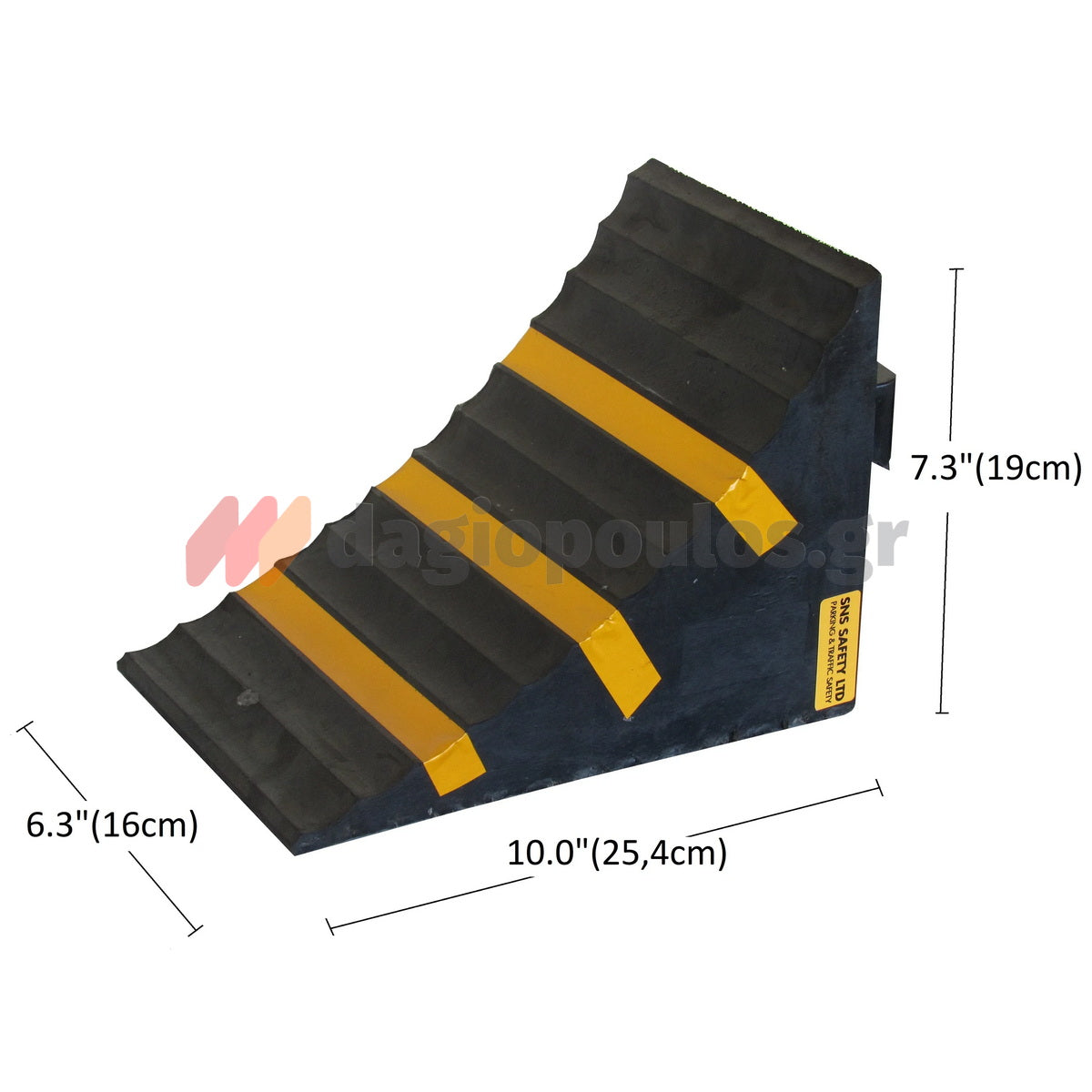 Σφήνα Τροχού Ενισχυμένη Ελαστική 290mm x 190mm x 160mm