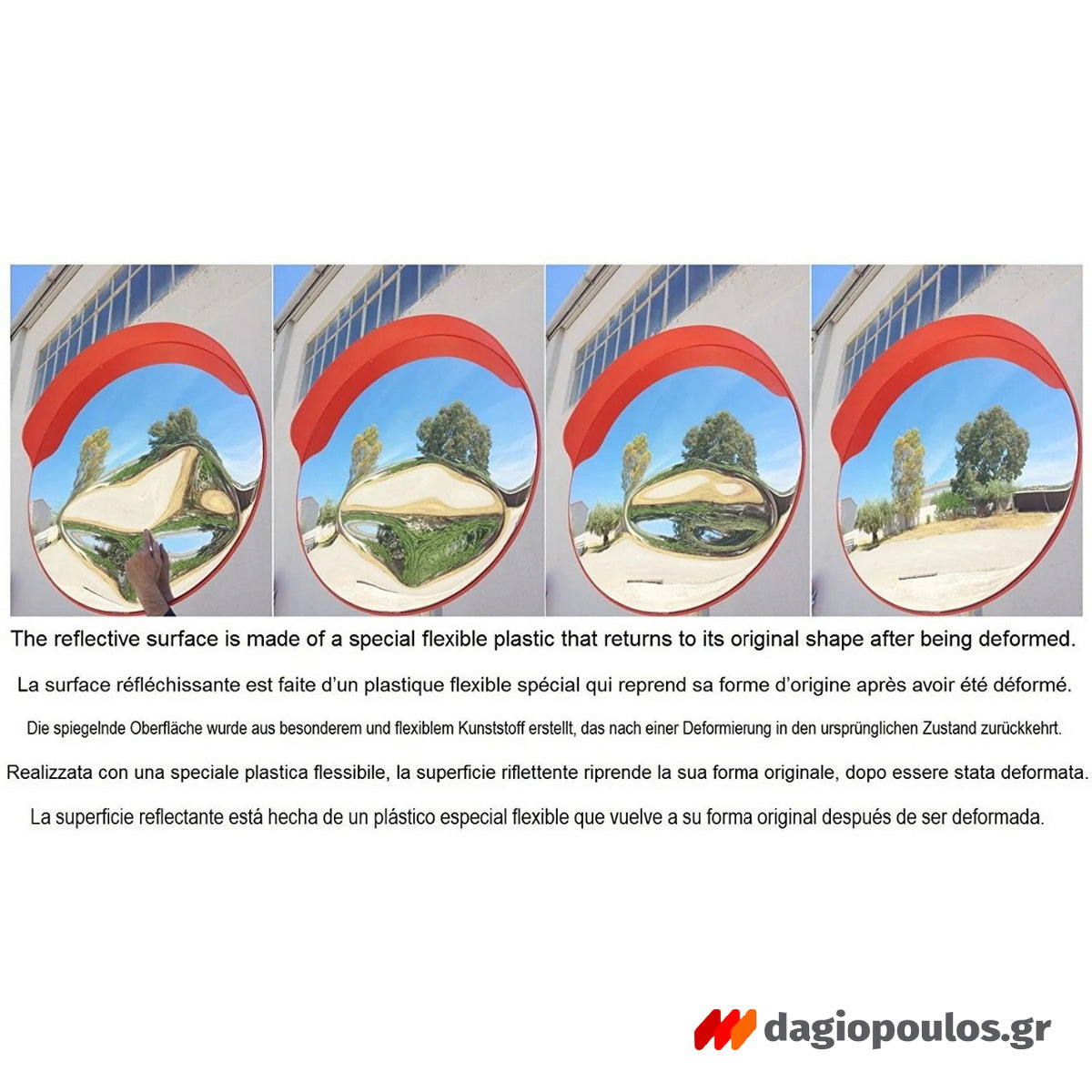 Καθρέφτης Ασφαλείας Απλός Με Γείσο Φ 100cm