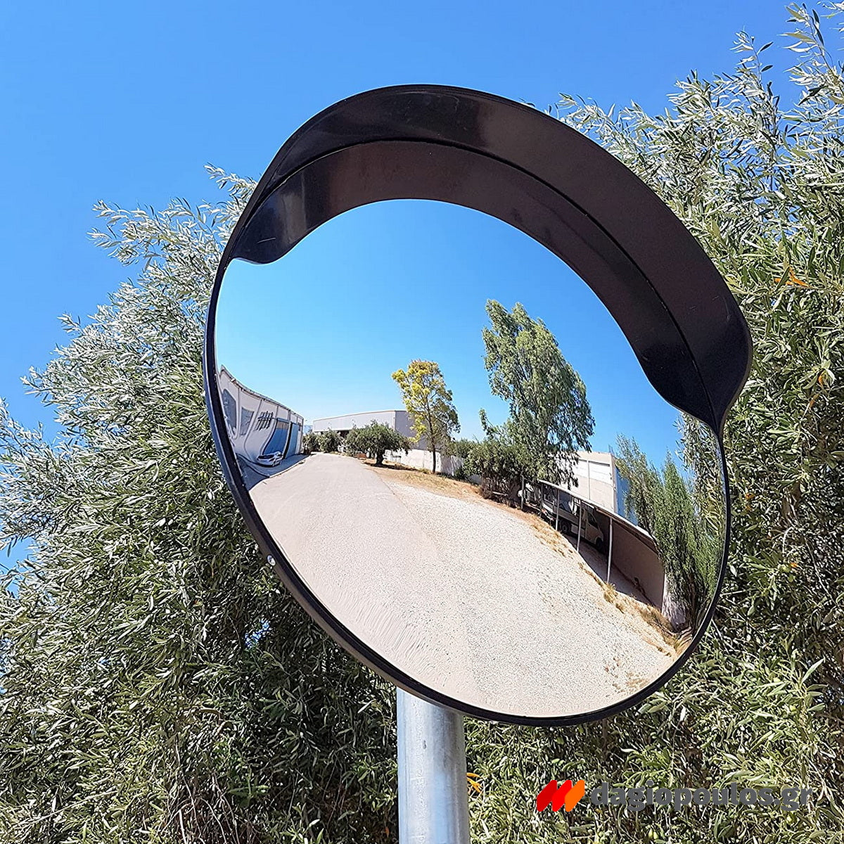 Καθρέφτης Ασφαλείας - Ελέγχου Πολυκαρβονικός Με Γείσο 45cm Μαύρος
