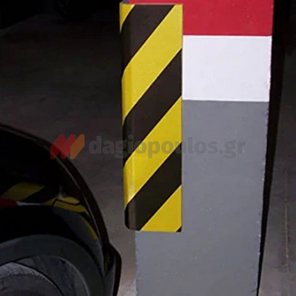 Αυτοκόλλητο Αφρώδες Προστατευτικό Γωνιών Πρόσκρουσης Τοίχου 440mm x 250mm x 20mm ΜΑΥΡΟ/ΚΙΤΡΙΝΟ